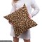 Ambesonne Leopard Print Fabric by The Yard, Orange Color Leopard Texture Illustration Exotic Fauna Inspired Pattern, Decorative Fabric for Upholstery and Home Accents, 3 Yards, Orange Black
